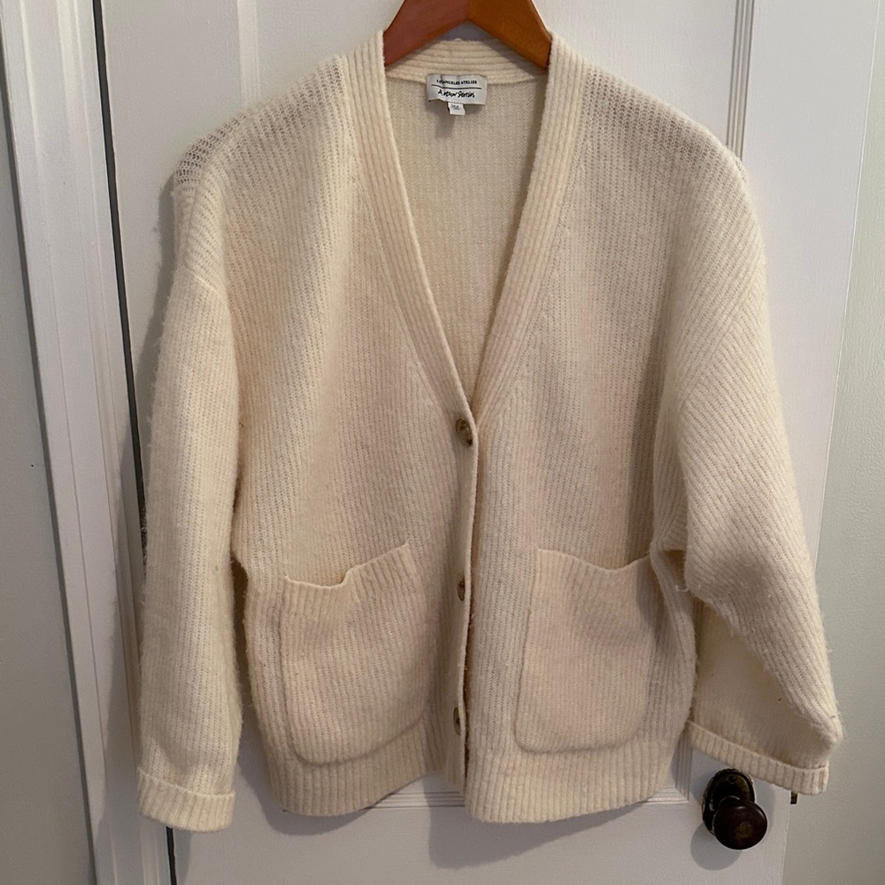 & Other Stores Cream Cardigan Sweater XS